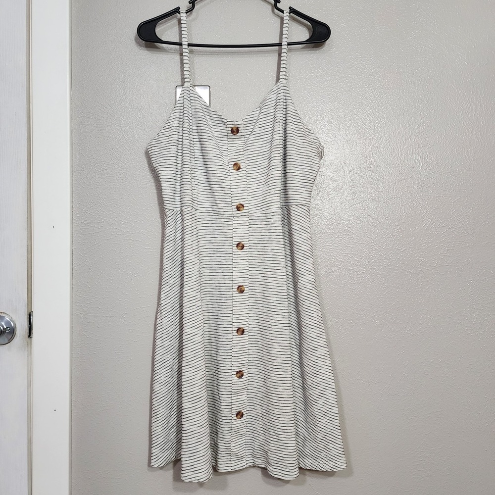 Old Navy Dress Women's Size XL Ivory and Black Striped Speghetti Strap Sundress